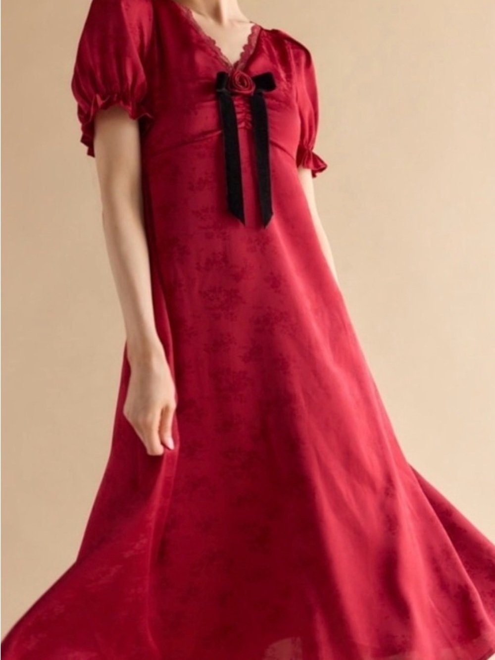 Francesca's Collections Satin Midi Dress
